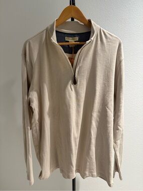 Elliot Mulryan Men’s Beige Half-Zip Sweater